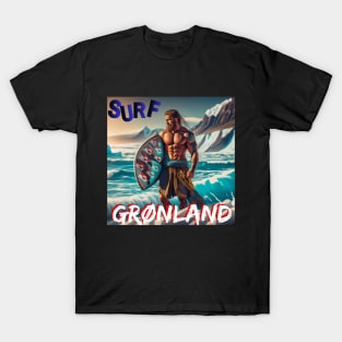 Surfers T-Shirt SURF GRØNLAND BERSERKER STYLE Viking Funny Mug T-Shirt